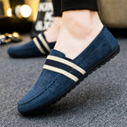 Men’s Black & Blue Slip-On Loafers-HighTouch