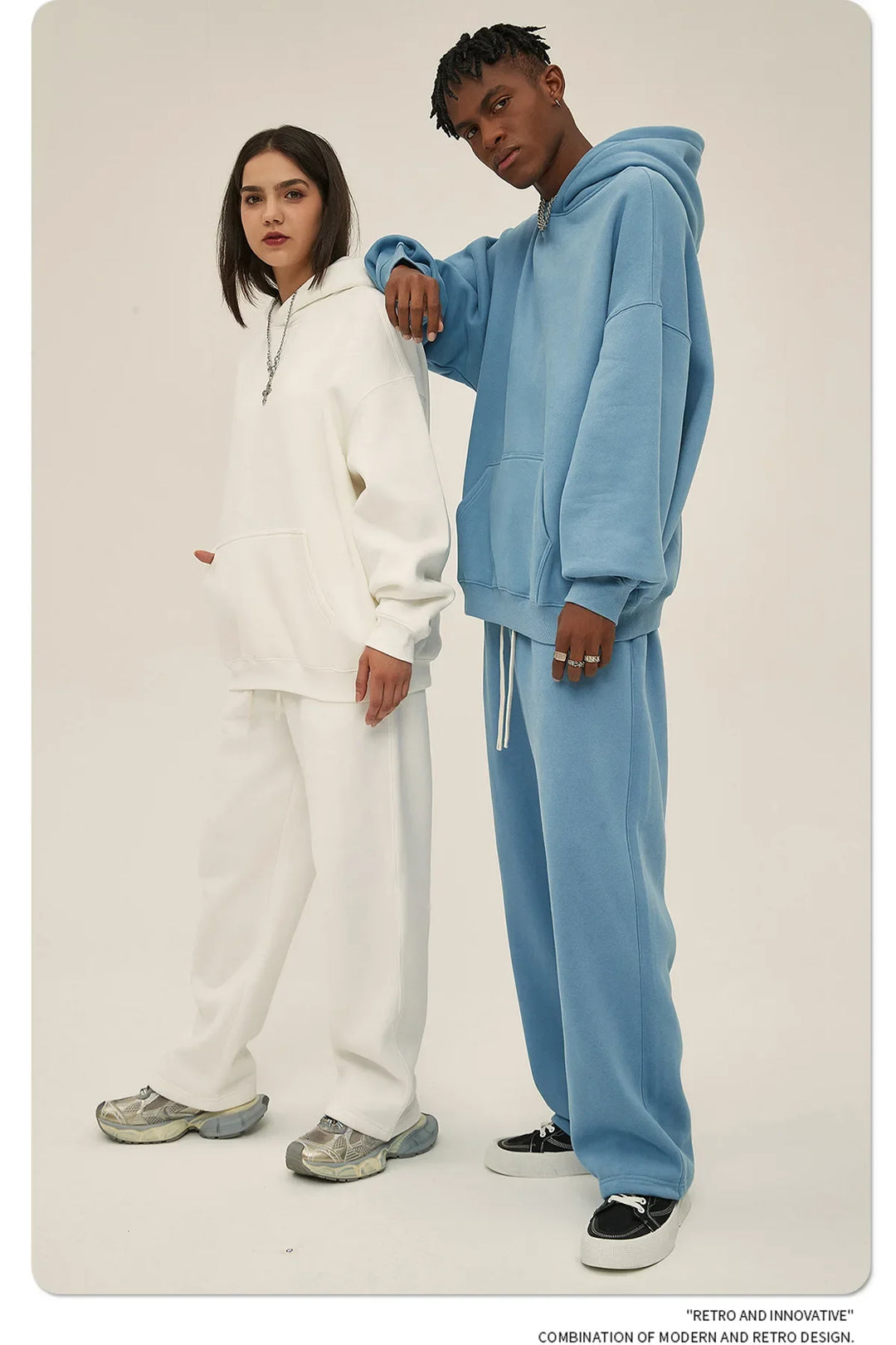 Men’s Plush Hoodie & Wide Leg Joggers-HighTouch