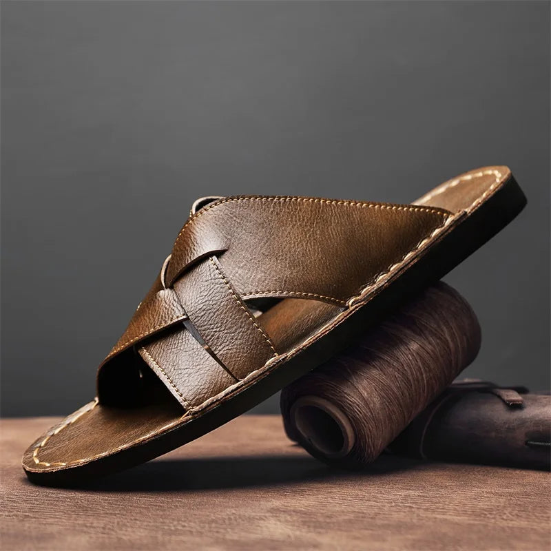 Rowan | Leather Slide Sandals