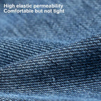 High-Waist Full-Length Solid Colour Jeans – Straight-Wide Leg with Elastic Waist & Pockets-HighTouch