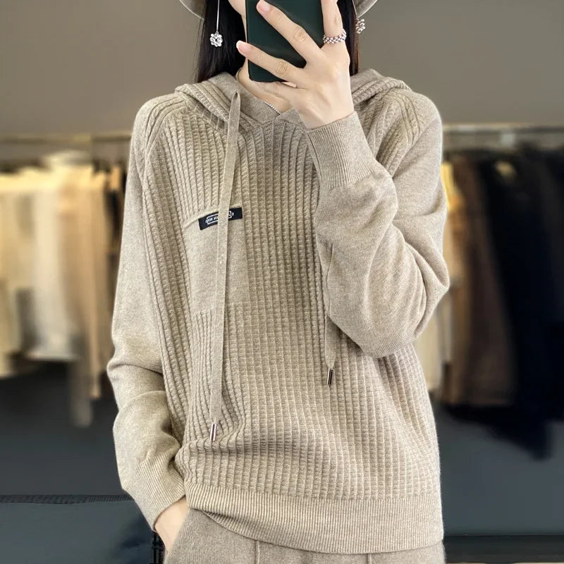Women’s Short Knitted Hoodie