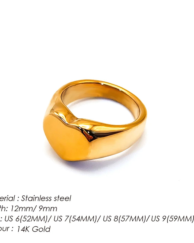 Minimalist Round Ring Gold  Colour Plated Women's Rings for Parties and Festivals