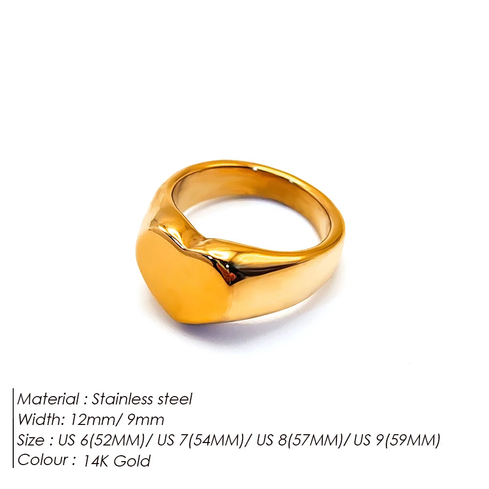 Minimalist Round Ring Gold Colour Plated Women's Rings for Parties and Festivals-HighTouch