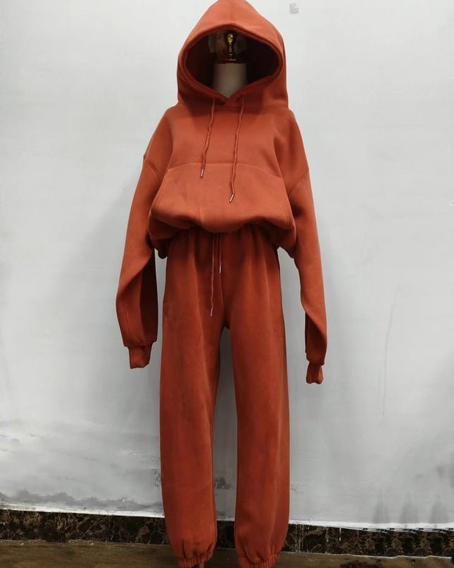 Women’s Fleece Tracksuit Set – Soft Hoodie & Jogger Pants for Cozy Style
