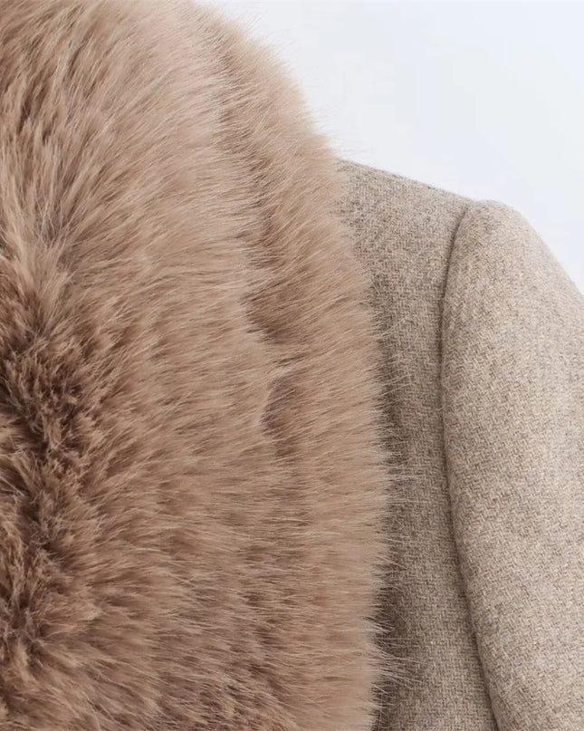 Women’s Fur‑Trim Belted Coat