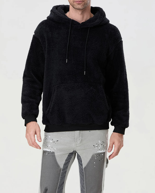 Men's Sherpa Fuzzy Pullover Hoodie