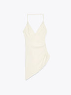 Versatile Asymmetric Pleated Hanging Neck Top – Summer Elastic Neck Blouse-HighTouch
