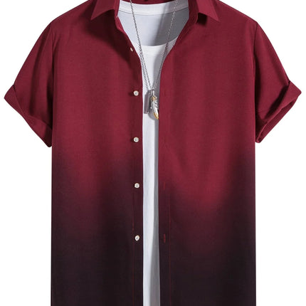 Men’s Gradient 3D Print Short Sleeve Shirt