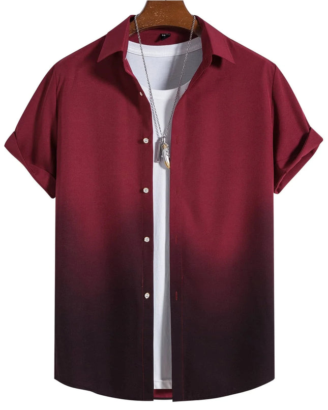 Men’s Gradient 3D Print Short Sleeve Shirt