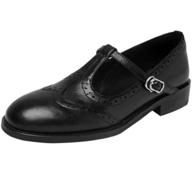 Retro Brogue Mary Jane Oxfords Women-HighTouch