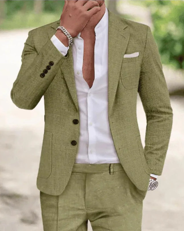 Men’s Single-Breasted Slim Solid Blazer – Big Pocket Casual Suit Jacket