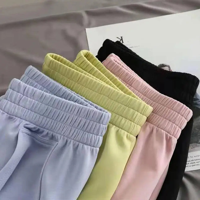 Summer High-Waist Solid Color Shorts