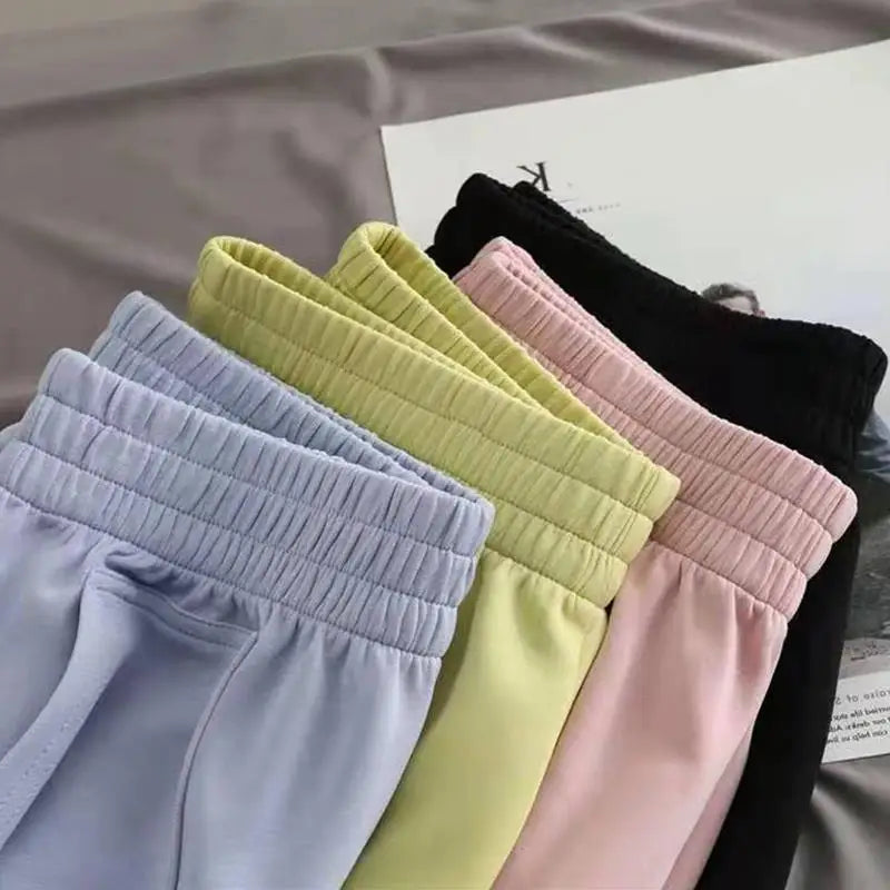 Summer High-Waist Solid Color Shorts-HighTouch