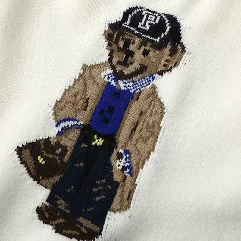 Women’s Bear Print Wool Pullover