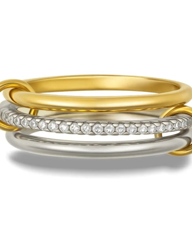 Two-Tone Hypoallergenic Copper Stackable Ring Set