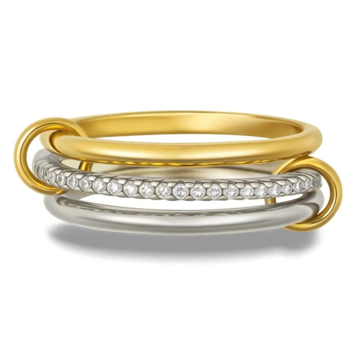 Two-Tone Hypoallergenic Copper Stackable Ring Set-HighTouch