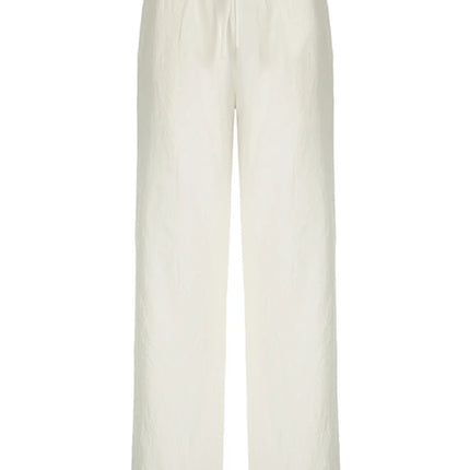 Sweetown Boho Straight‑Leg Pants – High‑Waist Loose Linen‑Blend Trousers with Pockets