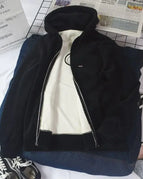 Black one-piece coat [double-sided velvet no Pilling high quality]]
