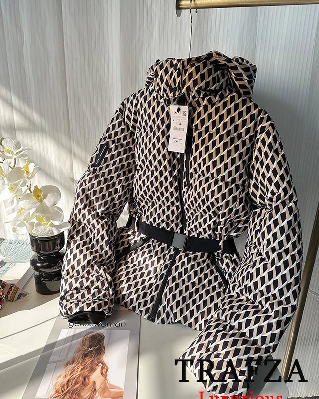 Vintage Oversized Hooded Winter Jacket for Women
