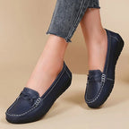 Diana - Genuine Leather Moccasin Loafers ~ Big Size-HighTouch