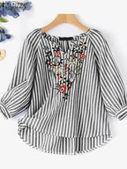 Summer Bohemain Holiday Vintage Floral Pinted Blouse for Women-HighTouch