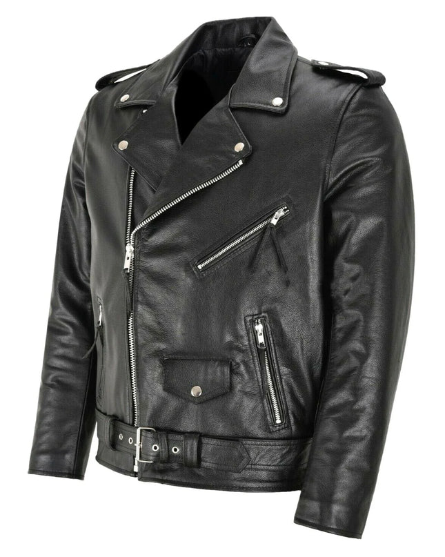 Men’s Slim-Fit PU Leather Motorcycle Jacket