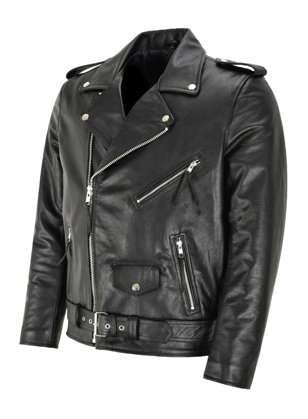 Men’s Slim-Fit PU Leather Motorcycle Jacket-HighTouch