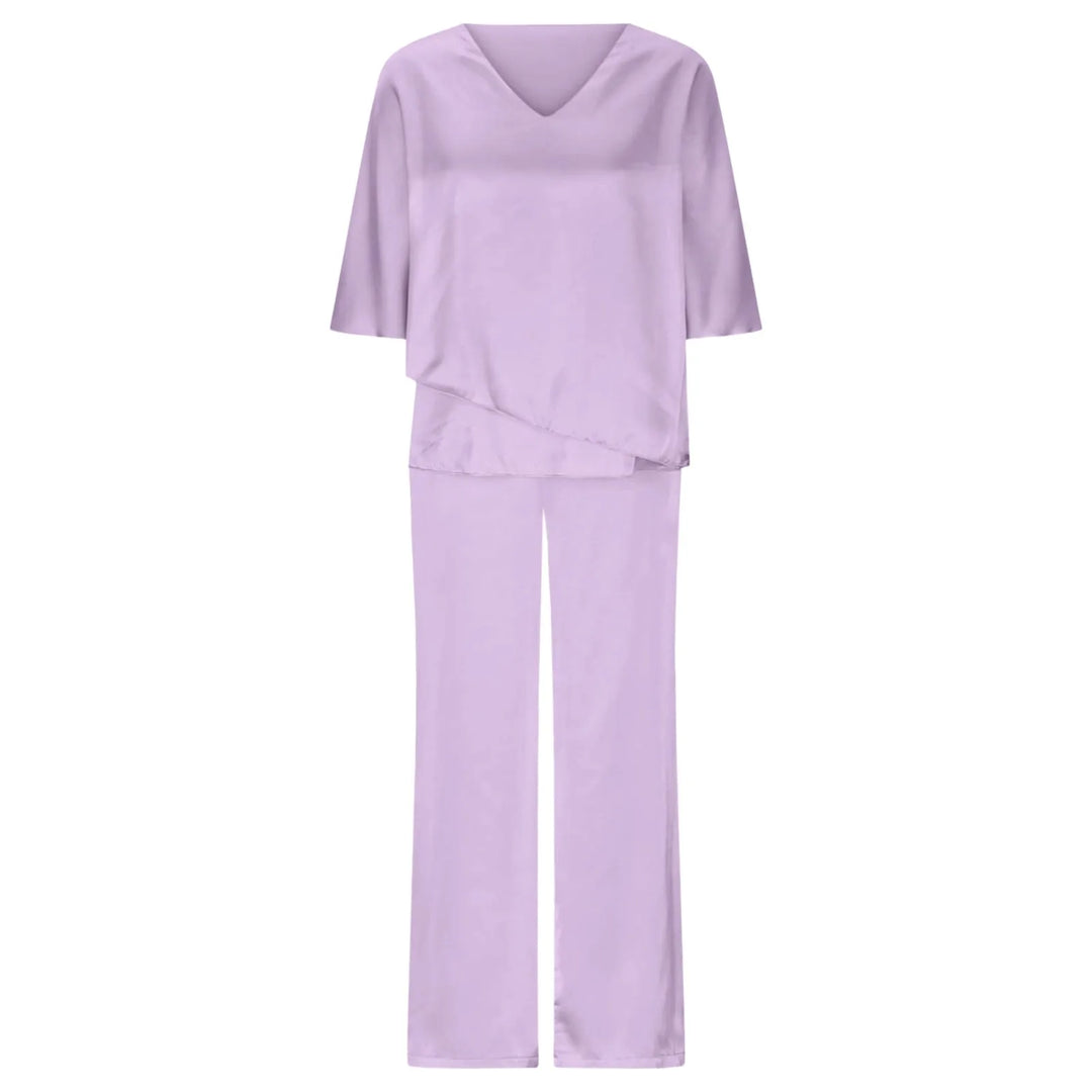 Pants Suit Two Piece Set Soild Female Outfit Summer