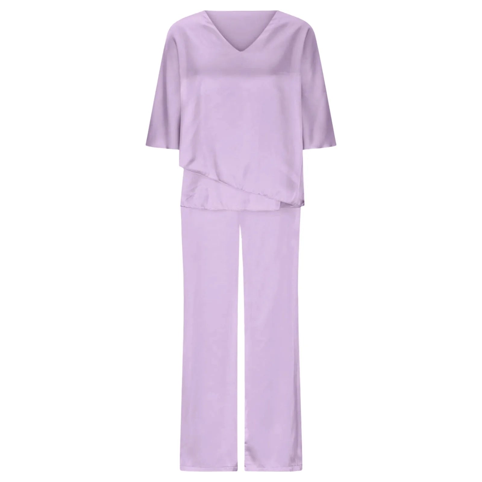 Pants Suit Two Piece Set Soild Female Outfit Summer