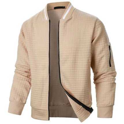 Men’s Solid Baseball Zipper Jacket
