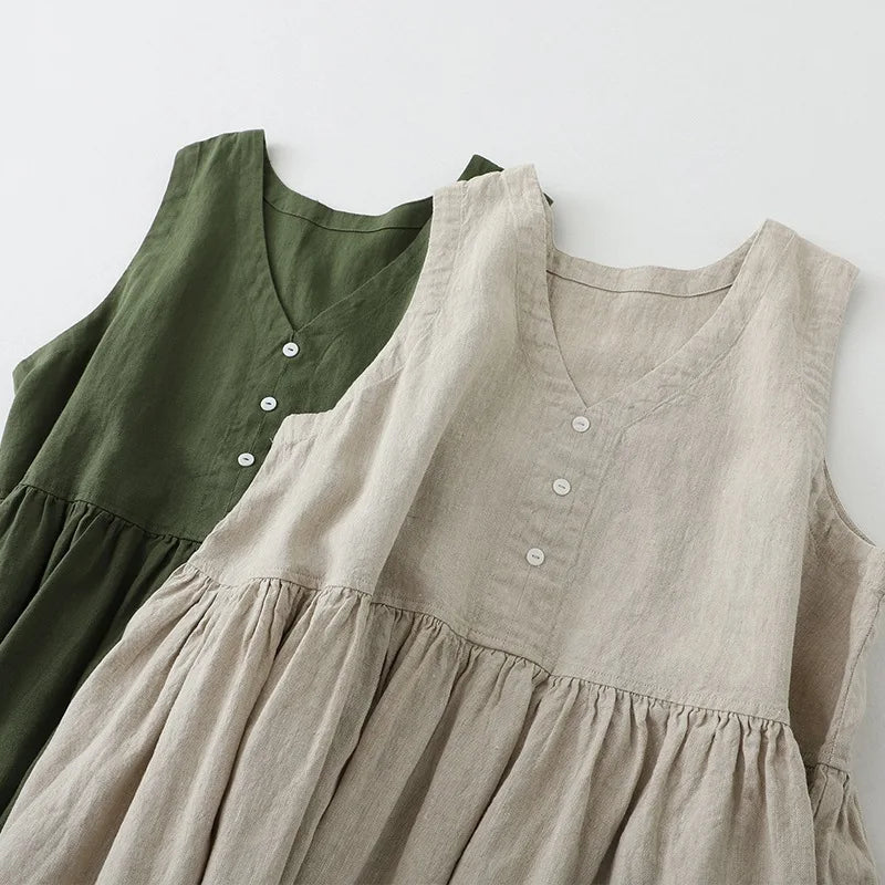 Signature Cotton Linen Midi Dress