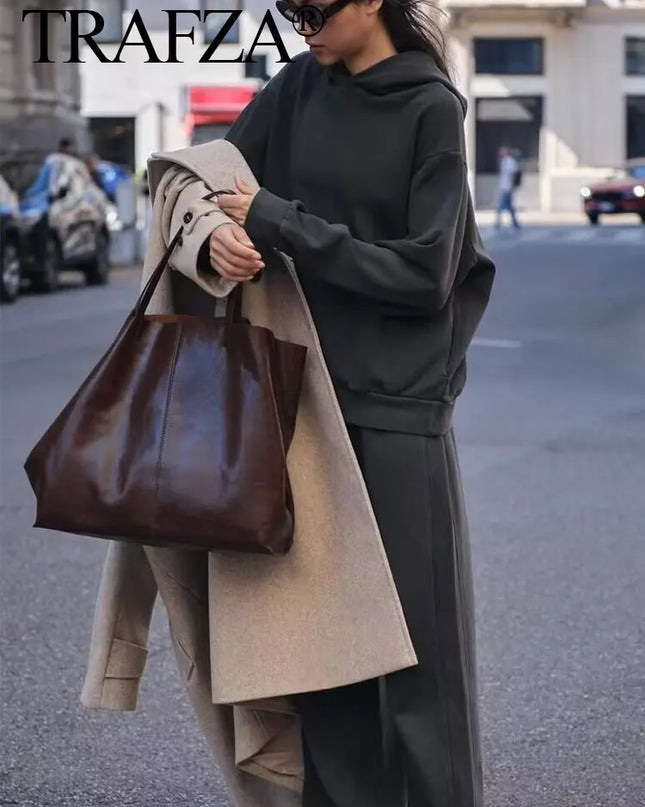 Women’s Casual Hooded Pullover & Straight Pants Set — Cozy, Chic & Versatile