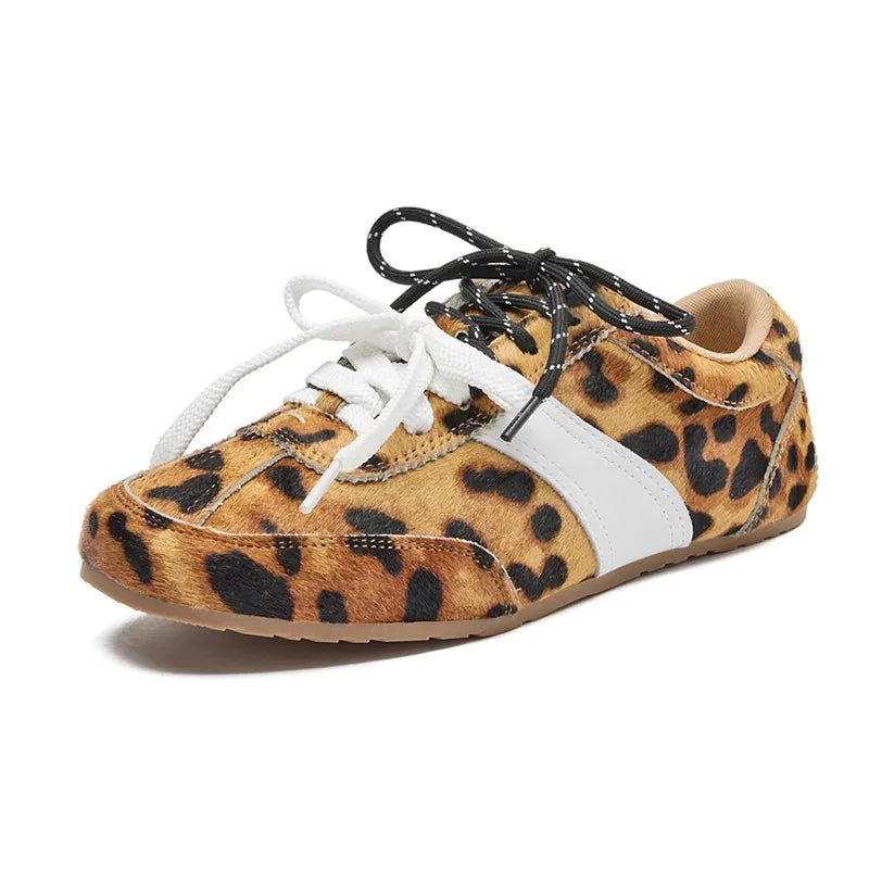 Women’s Leather & Horse Hair Lace-Up Sneakers