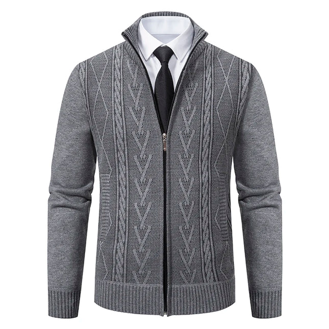 Men’s Cashmere Blend Padded Knitted Sweater Coat