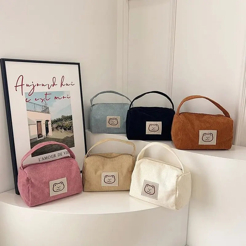 Large Capacity Makeup Bag for Women - Soft Plush Cosmetic Organizer