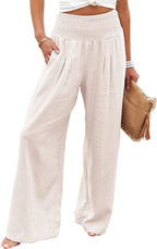 Comfort & Style – Cotton Pull-On Casual Pants for Women-HighTouch