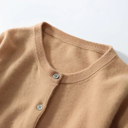 Women's Cardigans Sweater O-neck Solid Cardigans