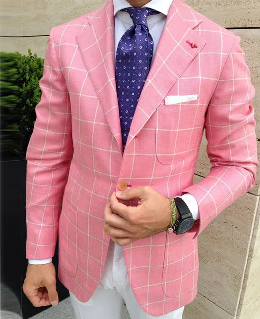 Men’s Single-Breasted Slim Solid Blazer – Big Pocket Casual Suit Jacket