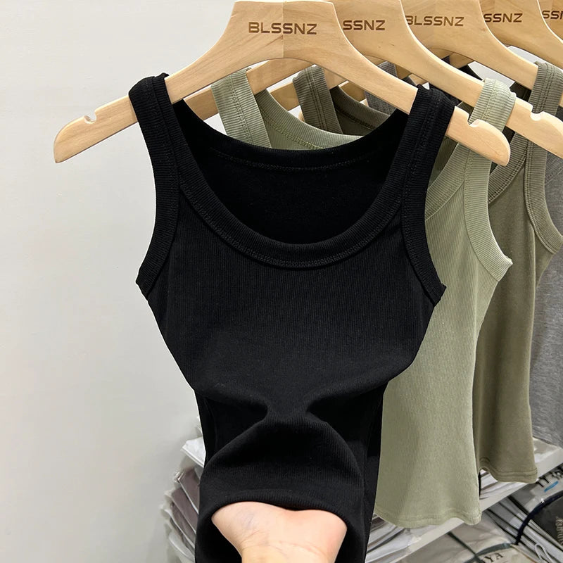 Ribbed Tank Top for Women – Stretch Fit Summer Camisole-HighTouch