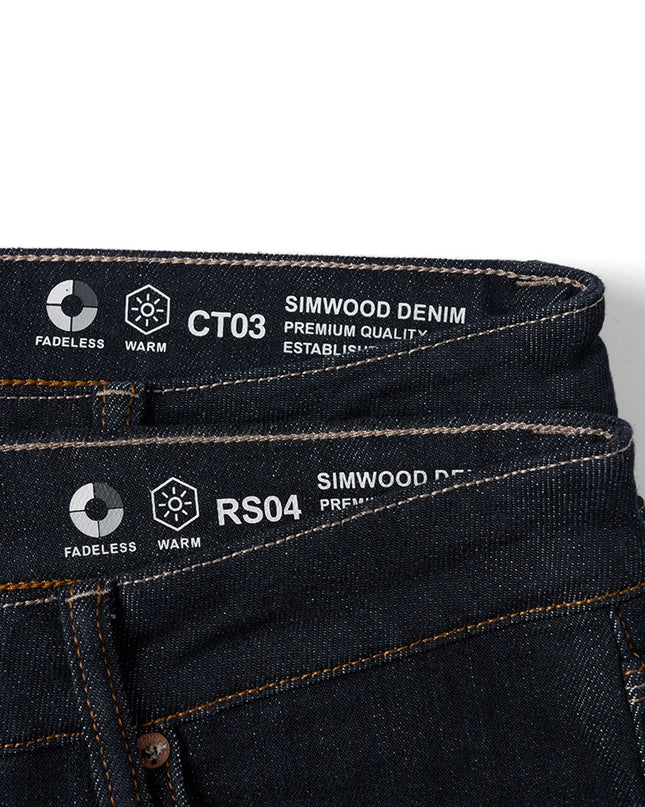 Heavyweight  Fadeless Denim Jeans Men – Regular Fit Autumn Brushed Liner