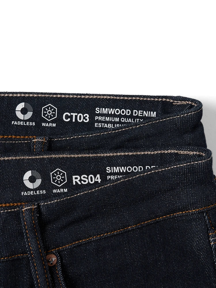 Heavyweight Fadeless Denim Jeans Men – Regular Fit Autumn Brushed Liner-HighTouch