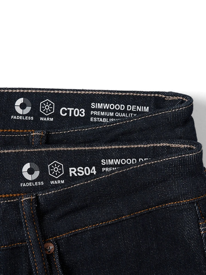 Heavyweight Fadeless Denim Jeans Men – Regular Fit Autumn Brushed Liner-HighTouch