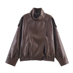 Women’s Faux Leather Motorcycle Jacket – Fall 2025 Fashio-HighTouch