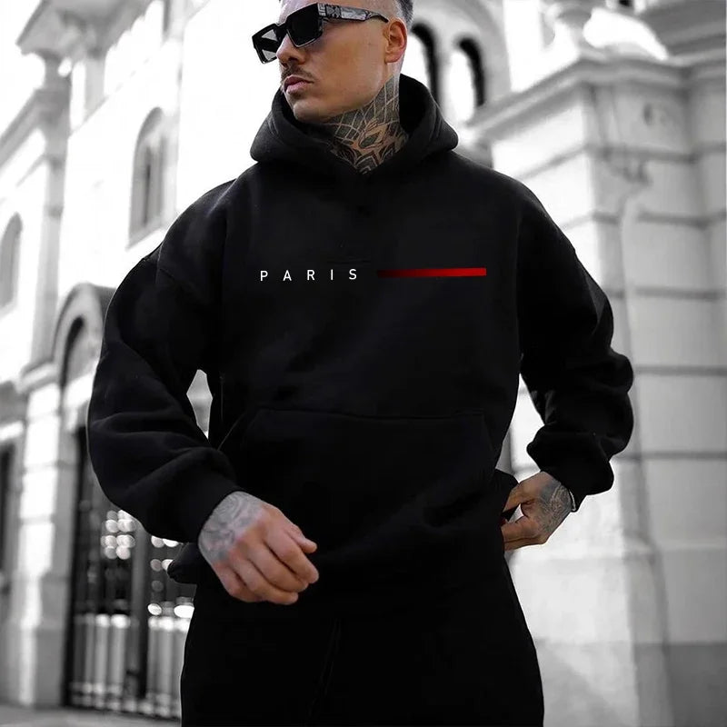 Men’s “Paris” Pullover Hoodie – All-Season Casual Comfort
