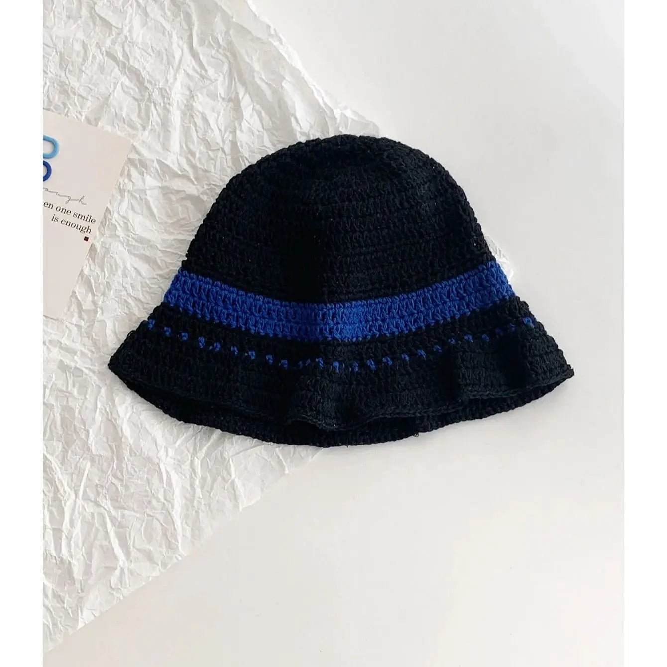 Women's Contrast Striped Knitted Fisherman Bucket Hat