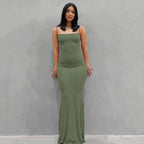 Sexy Spaghetti-Strap Black Trumpet Maxi Dre-HighTouch