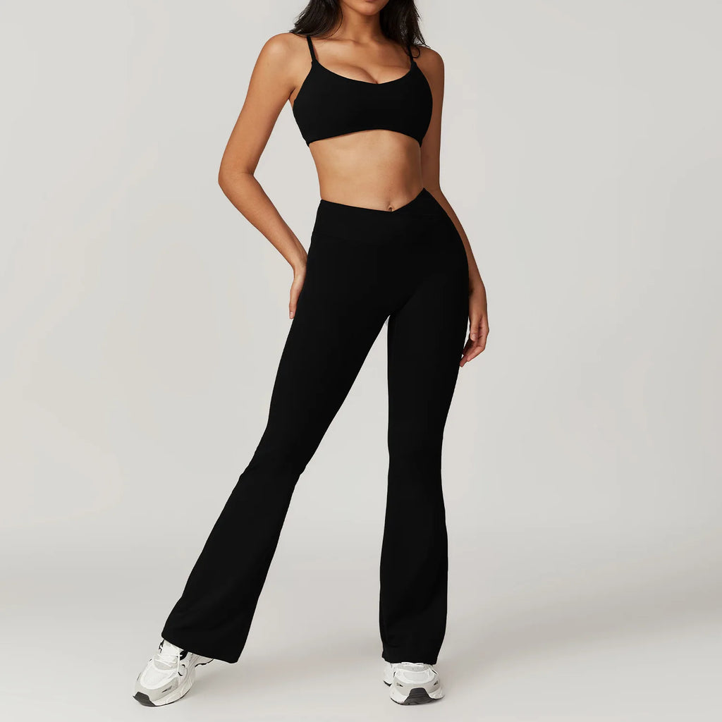 Seamless 2-Piece Yoga Set – Crop Top & High-Waist Leggings-HighTouch
