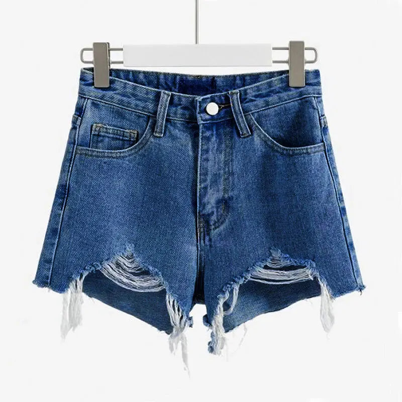 Wurry A-Line Denim Shorts for Women – Korean Loose Fit Summer Hot Pants