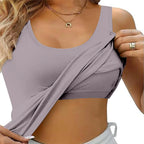 Plus-Size Tank Top with Built-In Bra – Sleek & Supportive Summer Camisole-HighTouch