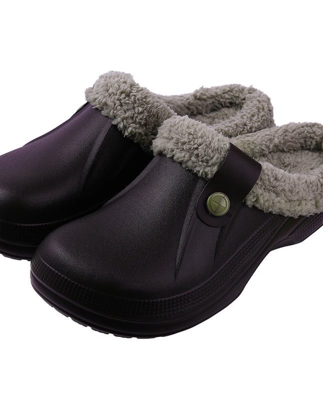 Fuzzy EVA Clogs Unisex – Waterproof Warm Plush Winter House & Garden Slippers